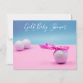 青とピンクのゴルフボールとゴルフベビーシャワー (正面)