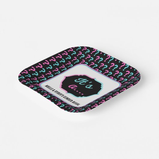 青とピンクのジェンダーのリビール ペーパープレート (傾斜あり)