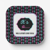 青とピンクのジェンダーのリビール ペーパープレート (正面)