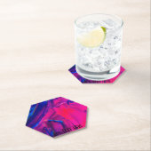 青とピンクのストロ絵を描ーク ペーパーコースター (インサイチュ)