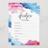 青とピンクのスプラッシュベビーシャワーがベビー 招待状 (正面/裏面)