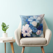 青とピンクのソフトウォーターのカラーフローラ クッション (椅子)