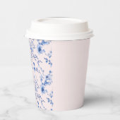 青とピンクのチノワセリーの花 紙コップ (左)