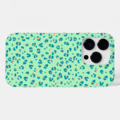 青とピンクのチーター柄 Case-Mate iPhoneケース (裏面 (横))