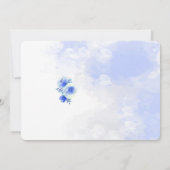 青とピンクのティーパーティー誕生日写真招待状 招待状 (裏面)