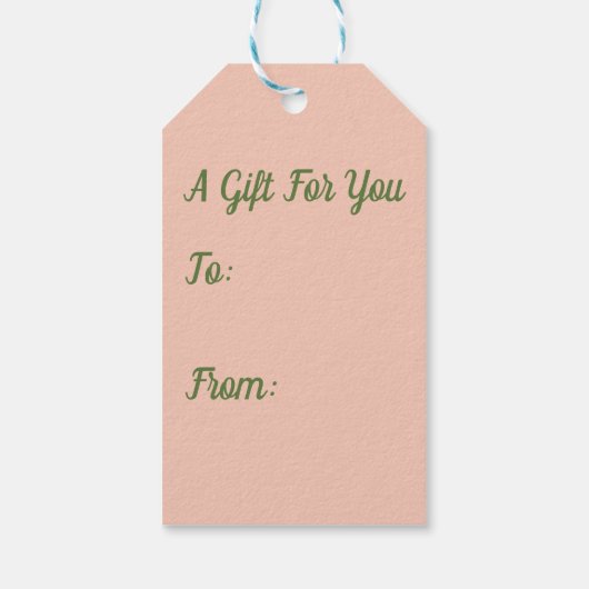 青とピンクのデイジーフローラ ギフトタグ (裏面)