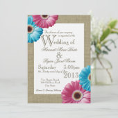 青とピンクのデイジー 招待状 (スタンド正面)