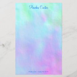 青とピンクのデジタルデザイン 便箋