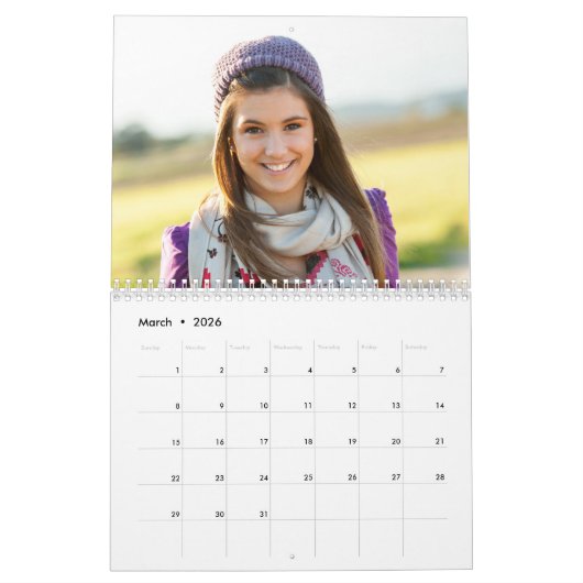 青とピンクのバラが見すぼらしいシックな木の写真 カレンダー (3月 2026)