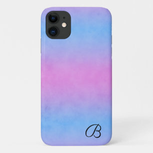 青とピンクのパーソナライズされた電話ケース iPhone 11 ケース