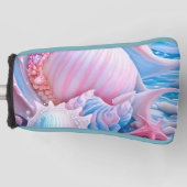 青とピンクのファンタジービーチ ゴルフヘッドカバー (正面)