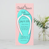 青とピンクのフリップフロップブライダルシャワー 招待状 (スタンド正面)