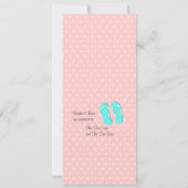 青とピンクのフリップフロップブライダルシャワー 招待状 (裏面)