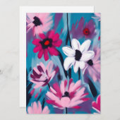 青とピンクのフローラデザイン シーズンカード (正面/裏面)