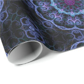 青とピンクのフローラフラクタルパターンのラッピング紙 ラッピングペーパー (ロールコーナー)