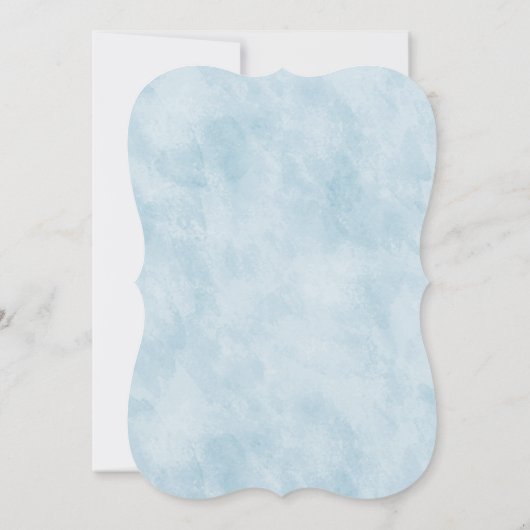 青とピンクのフローラ赤ちゃんシャワー 招待状 (裏面)