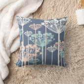 青とピンクのフローラ クッション (ブランケット)