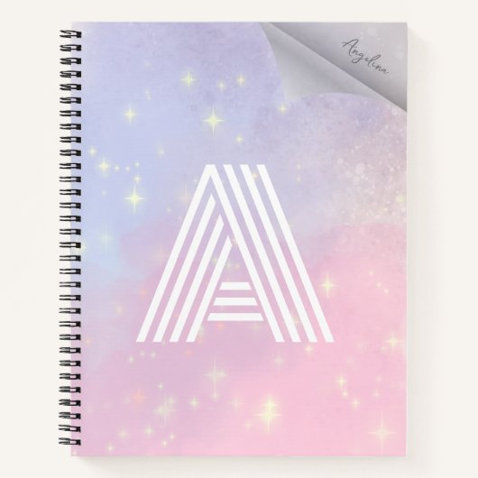 青とピンクのブラシ点滅 – 点滅 ノートブック (正面)