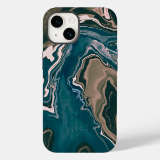 青とピンクのマーリングされた渦巻き Case-Mate iPhone 14ケース