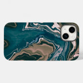 青とピンクのマーリングされた渦巻き Case-Mate iPhoneケース (裏面 (横))