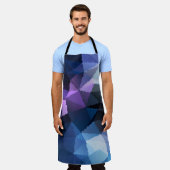 青とピンクのモザイク エプロン (着用した状態)