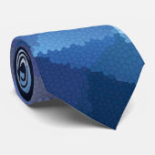 青とピンクのモザイク ネクタイ (ロール)