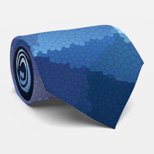 青とピンクのモザイク ネクタイ (ロール)