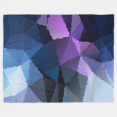 青とピンクのモザイク フリースブランケット (正面(横))