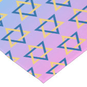 青とピンクのユダヤ人星模様グラデーション ショートテーブルランナー (コーナー)