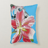 青とピンクのユリユリ水彩クッション アクセントクッション (正面(垂直))