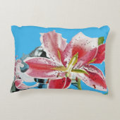 青とピンクのユリユリ水彩クッション アクセントクッション (裏面)