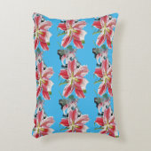 青とピンクのユリユリ水彩クッション アクセントクッション (正面(垂直))