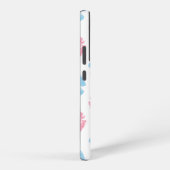 青とピンクのリップパターン、口紅、キス SAMSUNG GALAXYケース (右側面)