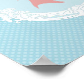 青とピンクのヴィンテージカメオ ポスター (角)