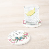 青とピンクのヴィンテージラブバードのコースター コースター (側面)