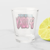 青とピンクの不気味ハロウィンパンを手に入れよう ショットグラス (裏面)