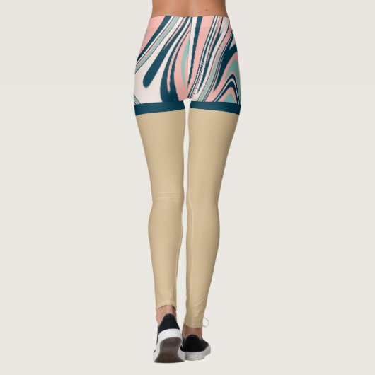 青とピンクの偽のショートパンツlファッション夏 レギンス (裏面)