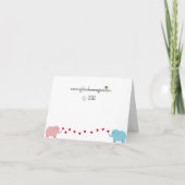 青とピンクの双子の象 感謝 (裏面)