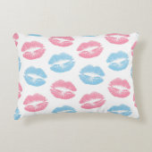 青とピンクの唇のパターン、口紅、キス アクセントクッション (正面)