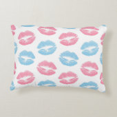 青とピンクの唇のパターン、口紅、キス アクセントクッション (裏面)