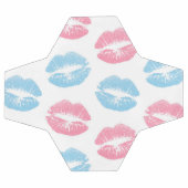 青とピンクの唇のパターン、口紅、キス サッカーボール (フラット)