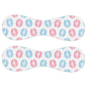 青とピンクの唇のパターン、口紅、キス ソフトボール (パネル)