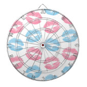 青とピンクの唇のパターン、口紅、キス ダーツボード (正面)