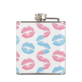 青とピンクの唇のパターン、口紅、キス フラスク (裏面)