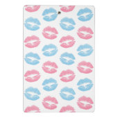 青とピンクの唇のパターン、口紅、キス ミニクリップボード (裏面)