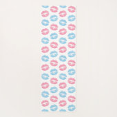 青とピンクの唇のパターン、口紅、キス ヨガマット (裏面)