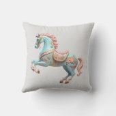 青とピンクの回転木馬馬 クッション (裏面)