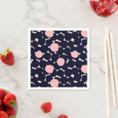 青とピンクの大きなドットパターン スタンダードカクテルナプキン (インサイチュ)