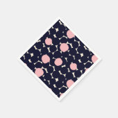 青とピンクの大きなドットパターン スタンダードカクテルナプキン (角)