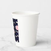 青とピンクの大きなドットパターン 紙コップ (裏面)